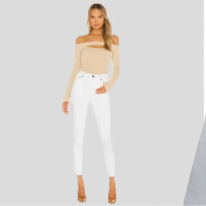 AGOLDE Nico High Rise White Stretch Denim Slim Jeans, Size 30